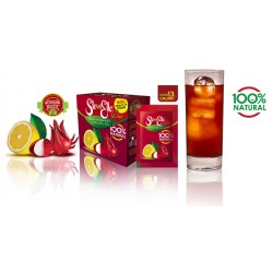 natural instant juice from freeze dried menta, roselle and lemon, sweetened with stevia rebaudiana bertoni